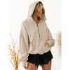High Neck Hoodies for Women Oversized Half Zip Drawstring Pullover Sweater Casual Long Sleeve Sweatshirt with Pockets - 3 of 4