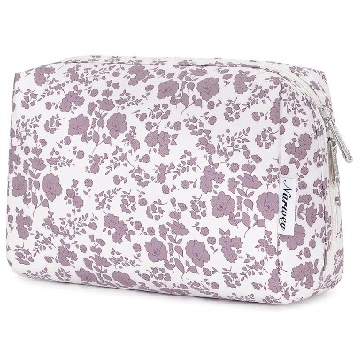 Narwey Cute Floral Makeup Bag Travel Cosmetic Bag Organizer Toiletry Bag