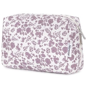 Narwey Cute Floral Makeup Bag Travel Cosmetic Bag Organizer Toiletry Bag - 1 of 3