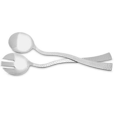 Sol Living 2-Piece Stainless Steel Italian Salad Server Set Utensils for Fruits, Veggies