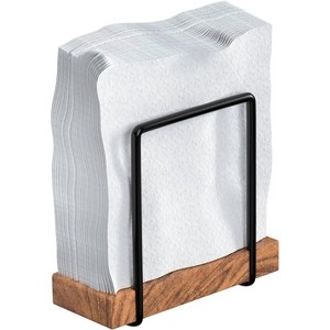 Enlea Modern Farmhouse Napkin Holder, Standing Vintage Napkin Holder for Tables, Steel And Wooden Base Kitchen & Dining Room Decor - 1 of 3