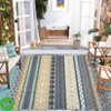 Area Rug 8x10/9x12 for Patio Modern Boho Plastic Carpet Non-Slip Easy-Clean Fade-Resistant Beach Carpet Stain-Resistant Washable - 3 of 4