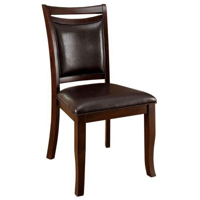 NicBex 2pc Dining Chair Modern Upholstered Leather Kitchen Side Chair with High Back & Cushion Seats for Kitchen,Dining Room,Cherry