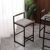 Modern Counter Height Stools Set Of 2, PU Leather Bar Stools With Metal Footrest, Kitchen Armless Upholstered Stools With Back For  Home Bar - 4 of 4