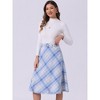 INSPIRE CHIC Women's Tartan Plaid High Waist Belted Vintage A-Line Midi Skirt - 2 of 4