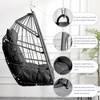 NAYSAYE Patio Swing Rattan Egg Chair with Cushion and Foldable Frame for Garden and Backyard Relaxation, Gray and Gray, 28.34"*22"*20.3" - 4 of 4