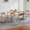 Faux Leather Padded Foldable Chair Set,Commercial Folding Chairs,Home Office Picnic Camping Chair,Upholstered Dining Room Chair-Cuddlewood - 2 of 4