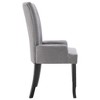 vidaXL Dining Chairs with Armrests 2 pcs Light Gray Fabric - 4 of 4