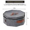 Hardboard Hat Storage Box with Shoulder Strap, Portable 17Inch Hat Organizer for Travel, Hold 3-5 Cowboy Hats, Sun Hats&Caps, Foldable with Door Hook - 2 of 4