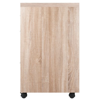 Kenner Brown and White 3-Drawer Lockable Mobile File Cabinet