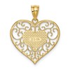 Black Bow Jewelry 14k Yellow Gold Heart in Heart Filigree Pendant - 3 of 4