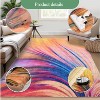 Large Washable Modern Abstract Area Rug, Non-Slip Low Pile Soft Carpet for Living Room, Dining Room, Office - 4 of 4