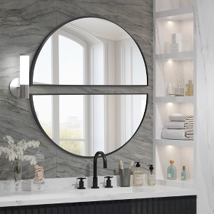 Beautyolove Half Circle Aluminum Alloy Framed Decorative Wall Mirror (2-Pieces) - 1 of 4