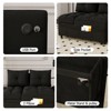 TIRAMISUBEST 4 in1 Cloud Velvet Sofa Bed 55.51 inch Velvet Pull-out Bed 3 Angle Adjustable USB Port Swivel Stand - 3 of 4