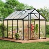Large Aluminum Greenhouses for Outdoors, Heavy Duty Polycarbonate Greenhouse with Roof Vent, Walk-In Green Houses for Winter Garden, Backyard - 3 of 4