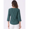 INSPIRE CHIC Women's Polka Dots 3/4 Sleeve Casual Button Front Shirt - 4 of 4