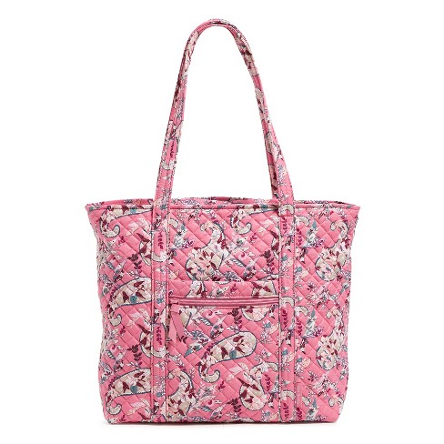 Vera Bradley Women's Cotton Vera Tote Bag Botanical Paisley Pink