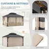 Arceso Hardtop Gazebos, 12X14 Aluminum Frame Permanent Pavilion with Curtains and Netting, Double Galvanized Steel Roof Gazebo Outdoor - 4 of 4
