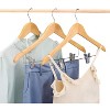 HOUSE DAY Wooden Suit & Skirt Hangers with Adjustable Clips Natural 12 Pack - 3 of 4