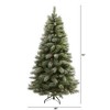 6ft Nearly Natural Unlit Snowed French Alps Mountain Pine with Pinecones Artificial Christmas Tree - 2 of 4