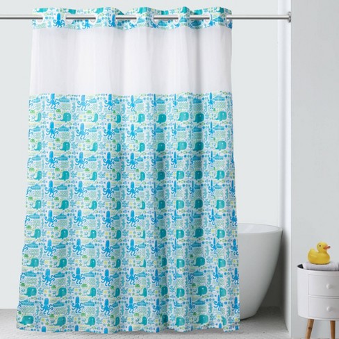 71 X74 Silly Sealife Shower Curtain, Shower Curtain Storage