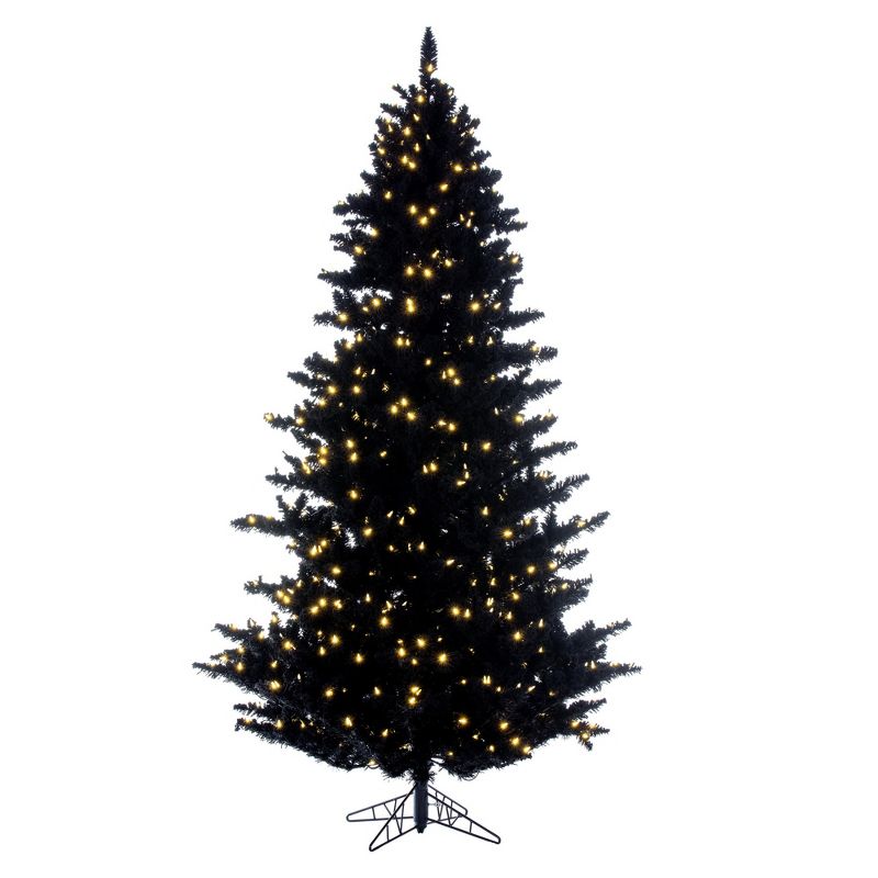 Vickerman Artifical Flocked Black Fir Christmas Tree, 1 of 7