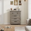 TROPOW 4 Dresser for Bedroom, 34.8" Tall Vertical Drawer Dresser with Large Storage, Freestanding Wooden Closet Chest for Bedroom, Living Room, Grey - 3 of 4