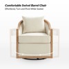 Gordon Farmhouse Edging Swivel Barrel Chair With Toss Pillows丨HULALA HOME-IVORY - 4 of 4