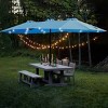 15x9FT Extra-Large Double-Sided Outdoor Patio Umbrella with Crank Lift, UV Protection, Wind Vent & Built-in LED Lights-Coolbibila - 3 of 4