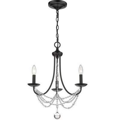 Golden Lighting Mirabella 3-light Chandelier In Matte Black : Target