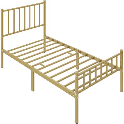 Yaheetech Metal Platform Bed Frame With Petal Accented Headboard And ...