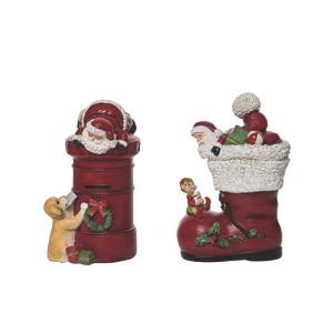 Transpac Resin Santa and Friends Figurine Set of 2 Christmas Home Decorations - 1 of 1