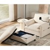 Single Chaise Lounge Sofa with Storage Ottoman, Sofa with Charging Port and Side Pockets, Chenille Fabric Sofa with Cushion-Coolbibila - 2 of 4