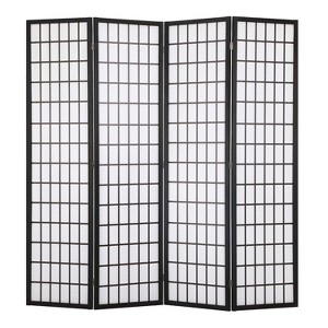 FDW Elegant Folding Room Divider 4-Panel 6ft Screen Divider Folding Privacy Divider with Solid Wood Frame Shoji Panels - 1 of 4