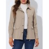 INSPIRE CHIC Women's Drawstring Waist Flap Pockets Lightweight Utility Jacket - 2 of 4