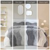 Sapphtopaz Comforter Set Bedding Quilt Set Ombre Shaggy Faux Fur Bedding Set with Wave Striped - 4 of 4