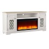 Festivo Farmhouse 70" TV Stand for TVs up to 80" with Fireplace White - 4 of 4