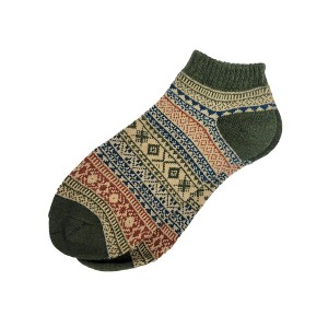 Warm Woolen Block Knitting Ankle Socks - Men's Sizes Adult Large from the Sock Panda - 1 of 3