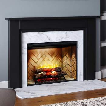 Wood Fireplace Mantel Surround Kit with Shelf and Trim | Essex from Mantels Direct - Poplar Wooden Chimney Mantel Surround with Shelf
