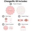 Big Dot of Happiness Pink Rose Gold Birthday - Happy Birthday Party Paper Charger and Table Decorations - Chargerific Kit - Place Setting for 8 - 3 of 4