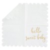 Juvale 50 Pack White Scalloped Baby Shower Napkins for Girls and Boys, Gold Foil Hello Sweet Baby Decorations, 5 x 5 In - image 3 of 4