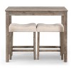NicBex Dining Table Set for 2 Rustic Counter Height Table with MDF Tabletop, 2 Padded Stools for Kitchen - 2 of 4