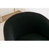 Black Teddy Fabric Swivel Armchair Bucket Chair with Black Powder Coating - 3 of 4