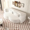 KTMBDW Convertible Folding Sofa Bed Sleeper Couch, Teddy Fabric Foam-Filled Upholstered Loveseat w/2 Pillows for Living Room - 2 of 4