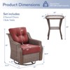 Buenhomino 3 Pieces Patio Furniture Set with 6-inch Thick Cushion, Outdoor High Back Swivel Rocker Patio Chairs, 3PCS Wicker Conversation Set - 4 of 4