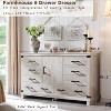 SinCiDo Farmhouse 8 Drawer Bedroom Dresser w/Adjustable Shelf, Thick Plank Design, Wood Closet Dresser for Bedroom, Living Room - 2 of 4