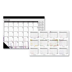 Recycled Honeycomb Desk Pad Calendar, 22 x 17, White/Multicolor Sheets, Brown Corners, 12-Month (Jan to Dec): 2024