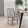 Merrick Lane Santorini 18 Inch Galvanized Steel Indoor/Outdoor Dining Chair with Slatted Back And Powder Coated Finish - 2 of 4