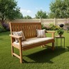 Fortune Candy 44 in. Poly Lumber Outdoor Bench, Teak Tone, HiPs Bench, for Patio, Porch, Garden, 700 lbs Weight Capacity (2-Person) - 2 of 4