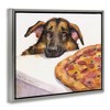 Stupell Industries German Shepherd with Pizza Floating Frame Canvas Art - 2 of 4